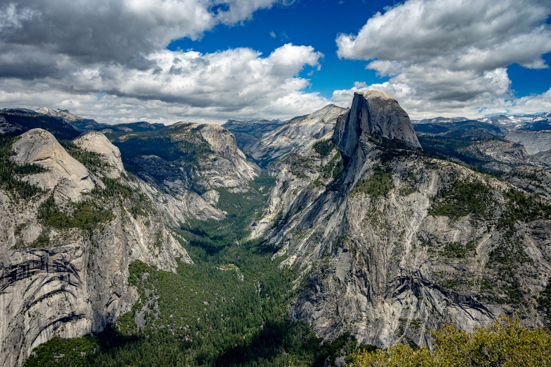 Aerial view of Half Dome in Yosemite National Park, California